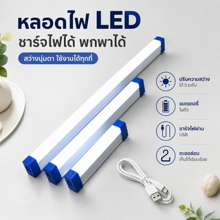 (2ชิ้น)ไฟฉุกเฉิน LED 120W/90W/60W/30W ปรับแสง 3 โหมด ไฟสว่างสูง ชาร์จแบตได้ แบตทนนาน แถมฟรีสายชาร์จ ไฟสำรองดับไฟ