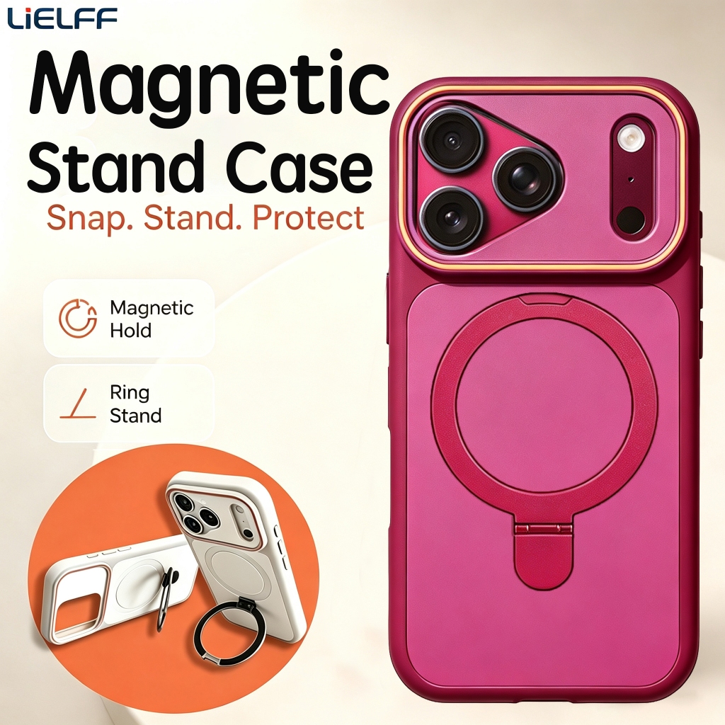LiELFF Magneitc สําหรับ iPhone 18 17 pro max 16 15 14 13 12 11 วงเล็บปลอกกันกระแทกกล้องป้องกัน Hard Cover