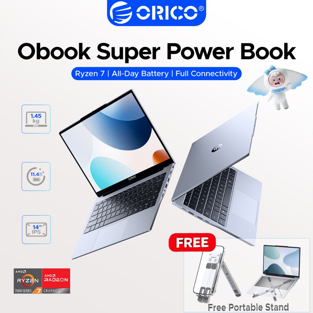 ORICO 14 นิ้วแล็ปท็อป AMD Ryzen 7735HS 16GB LPDDR5 512GB PCIe4.0 SSD Radeon 680M กราฟิก 100% sRGB IP