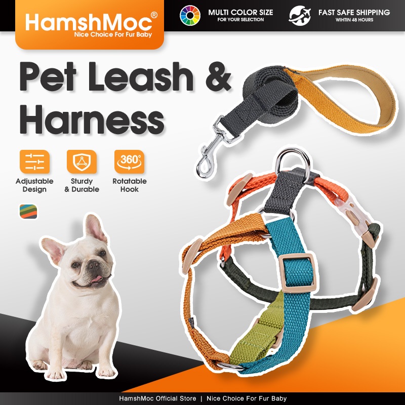 HamshMoc طقم حزام صدر ومقود ناعم للكلاب