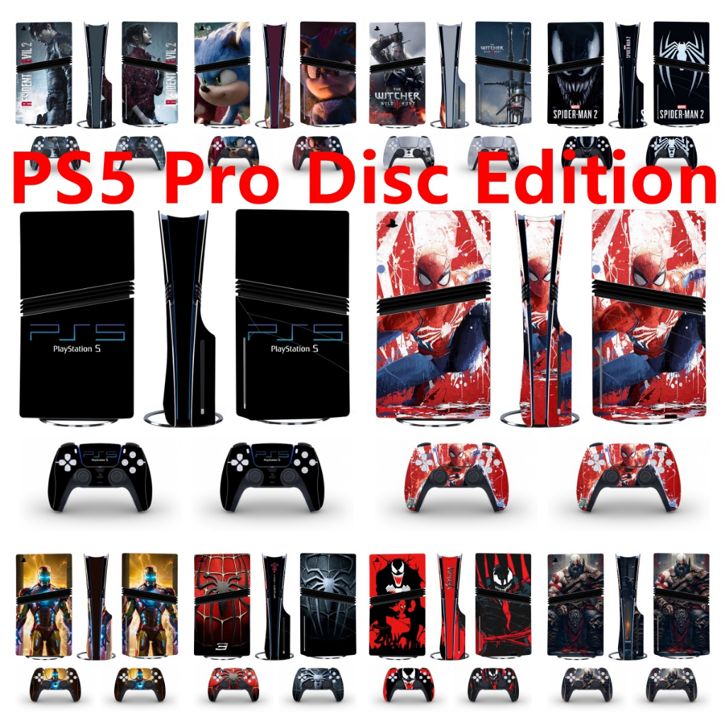 100 สีสติกเกอร์ผิวใช้งานร่วมกับ Sony Playstation 5 Pro Disc Edition ไวนิล Decal Wrap ฟิล์มป้องกันสํา