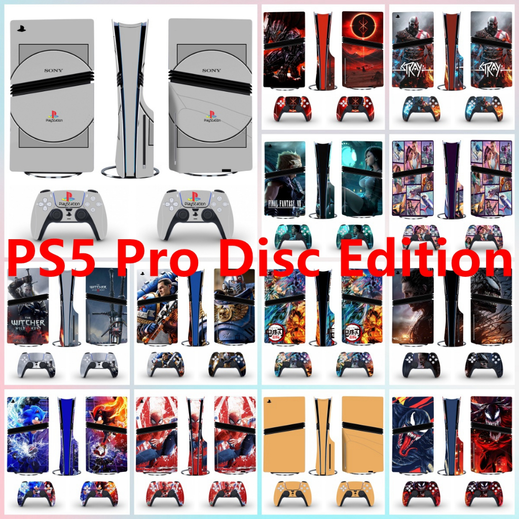 100 สีสติกเกอร์ผิวใช้งานร่วมกับ Sony Playstation 5 Pro Disc Edition ไวนิล Decal Wrap ฟิล์มป้องกันสํา