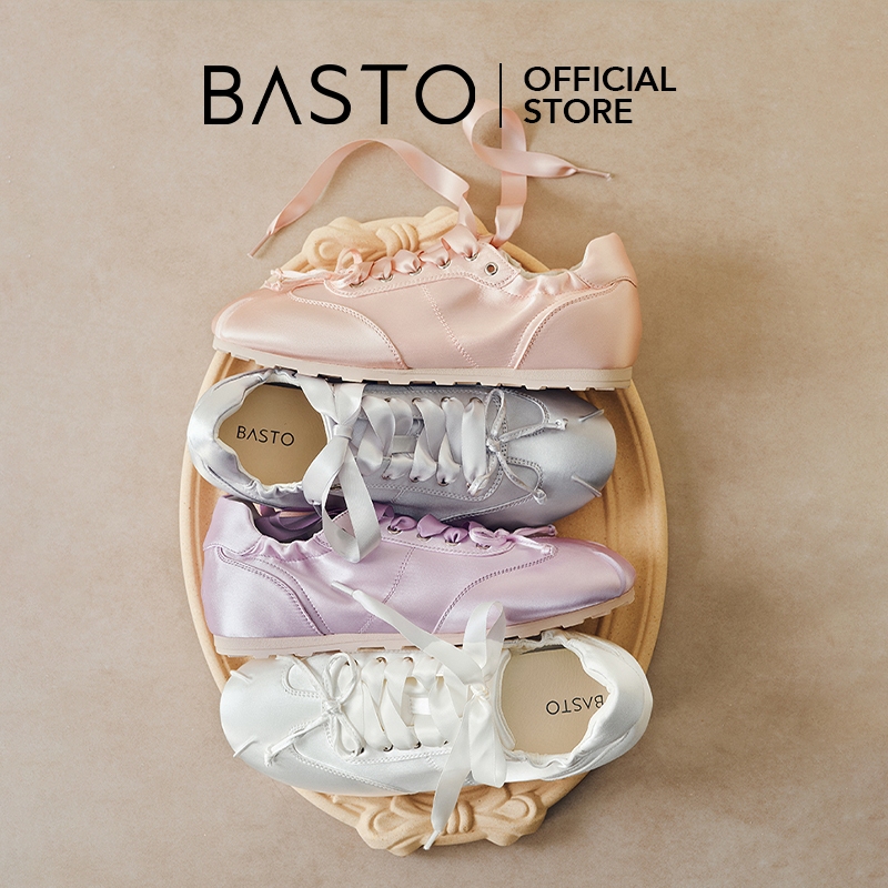 BASTO Women's Ballet Sneakers รองเท้าบัลเล่ต์ รองเท้าผ้าใบ A6538