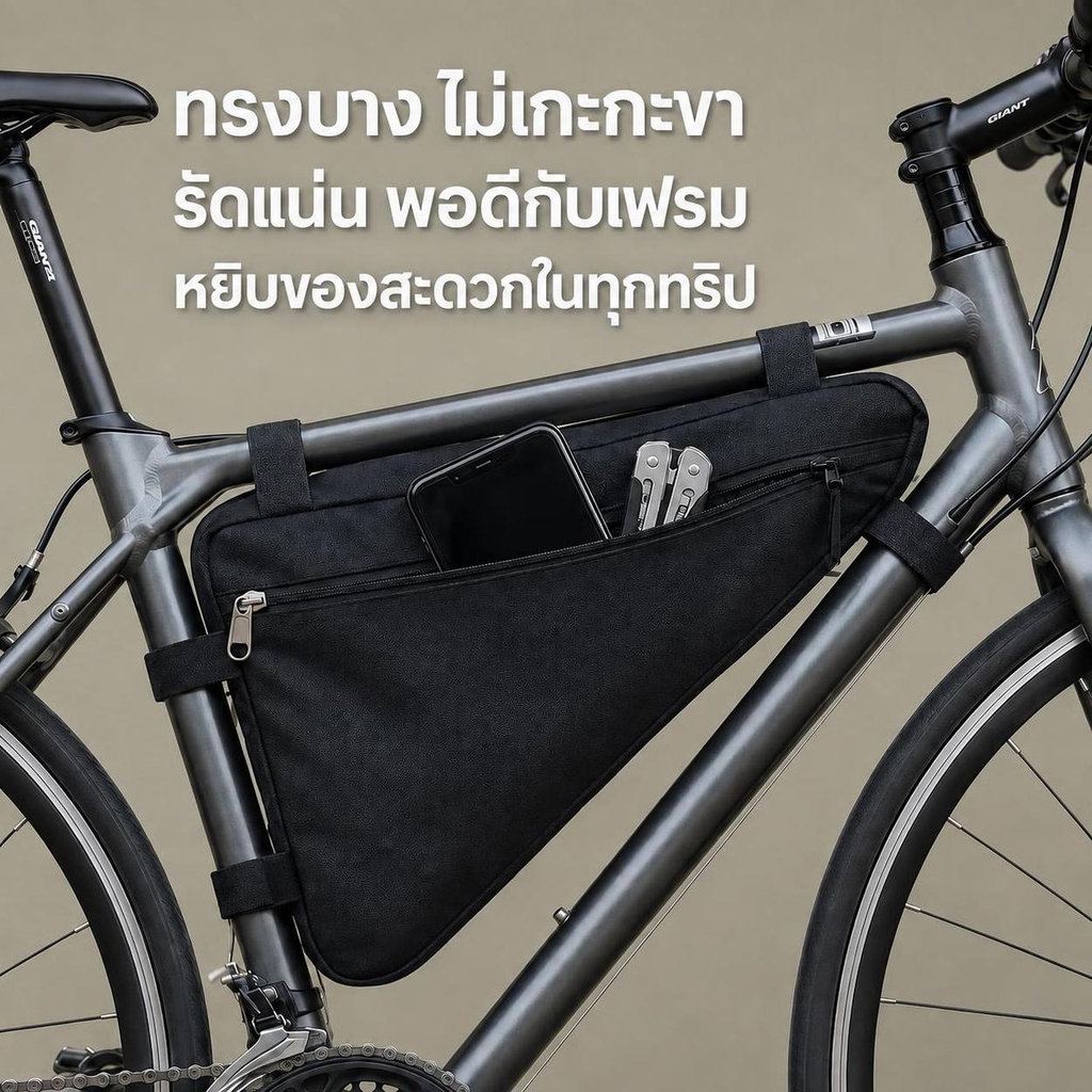 ETERNITY กระเป๋าสามเหลี่ยมสําหรับปั่นจักรยาน Essentials 1 ชิ้น โครงจักรยานพร้อม Qui Access สําหรับนักปั่นจักรยาน