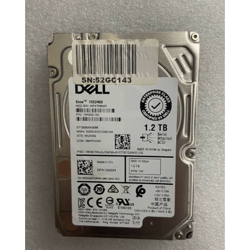 สําหรับ DELL ST1200MM0099 1.2T 10K SAS 2.5 นิ้ว 12G 0G2G54 ฮาร์ดไดรฟ์ R730 R740