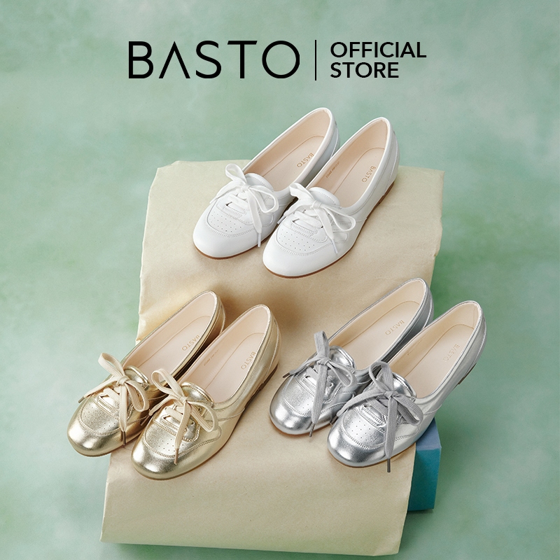 BASTO Women's Ballet Sneakers รองเท้าบัลเล่ต์ รองเท้าผ้าใบ U2668