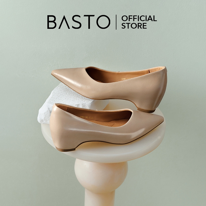 BASTO Women's Block Heel Shoes รองเท้าส้นแบน รองเท้าบัลเล่ต์ X2681