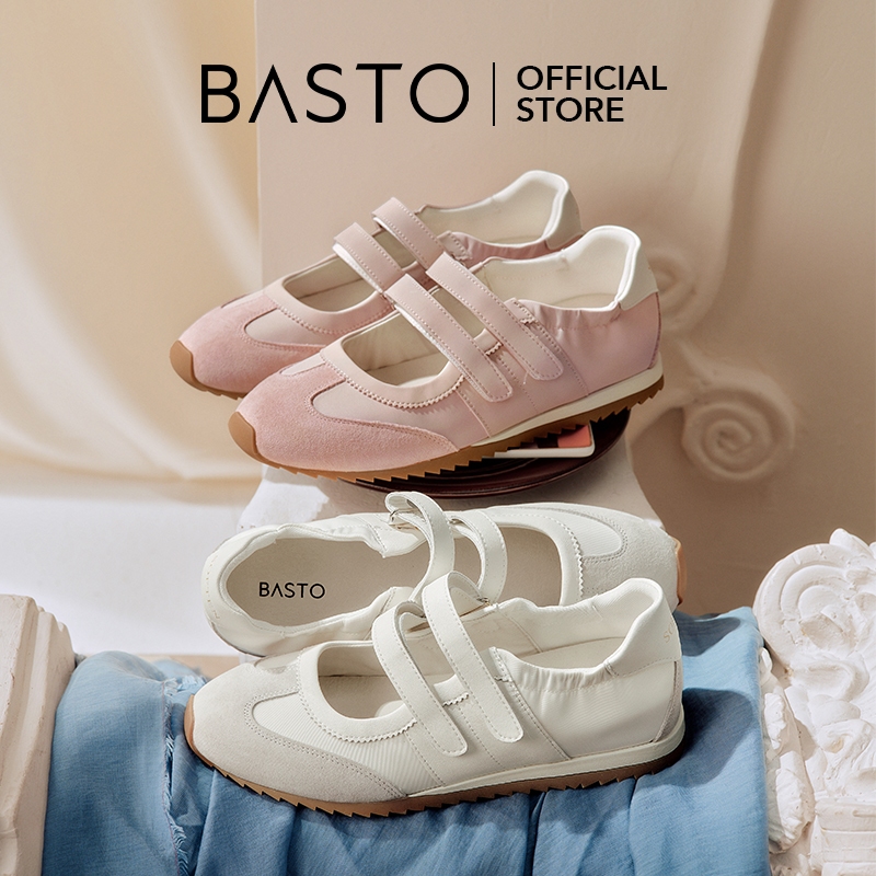 BASTO Women's Ballet Sneakers รองเท้าบัลเล่ต์ รองเท้าผ้าใบ YXME2