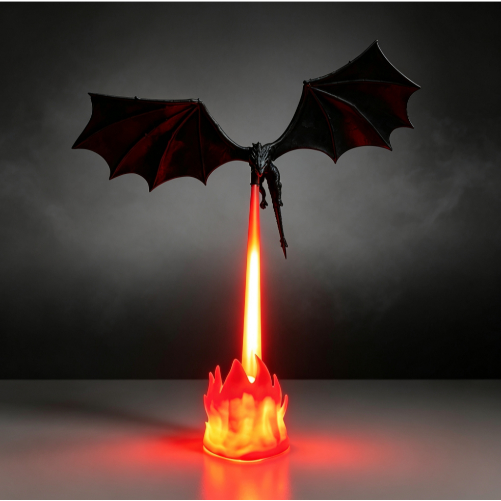 ชั้นวางหนังสือมังกร Nook Light 3D พิมพ์ Fire-Breathing Flying Dragon โคมไฟแฟนตาซีชั้นวางตกแต่ง LED Night Light Book Lover ของขวัญฮาโลวีนขนาดใหญ่ขนาดเล็ก