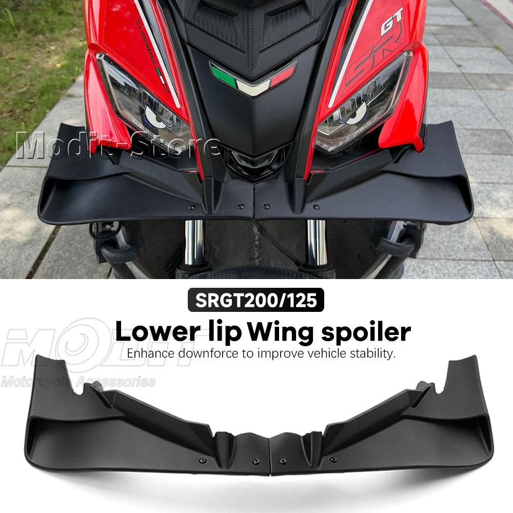 สําหรับ Aprilia SR GT200 SRGT200 SR GT125 SRGT125 รถจักรยานยนต์ด้านข้าง Winglet สปอยเลอร์ด้านหน้า Wing Fairing Fixed Lower lip Wing Downforce
