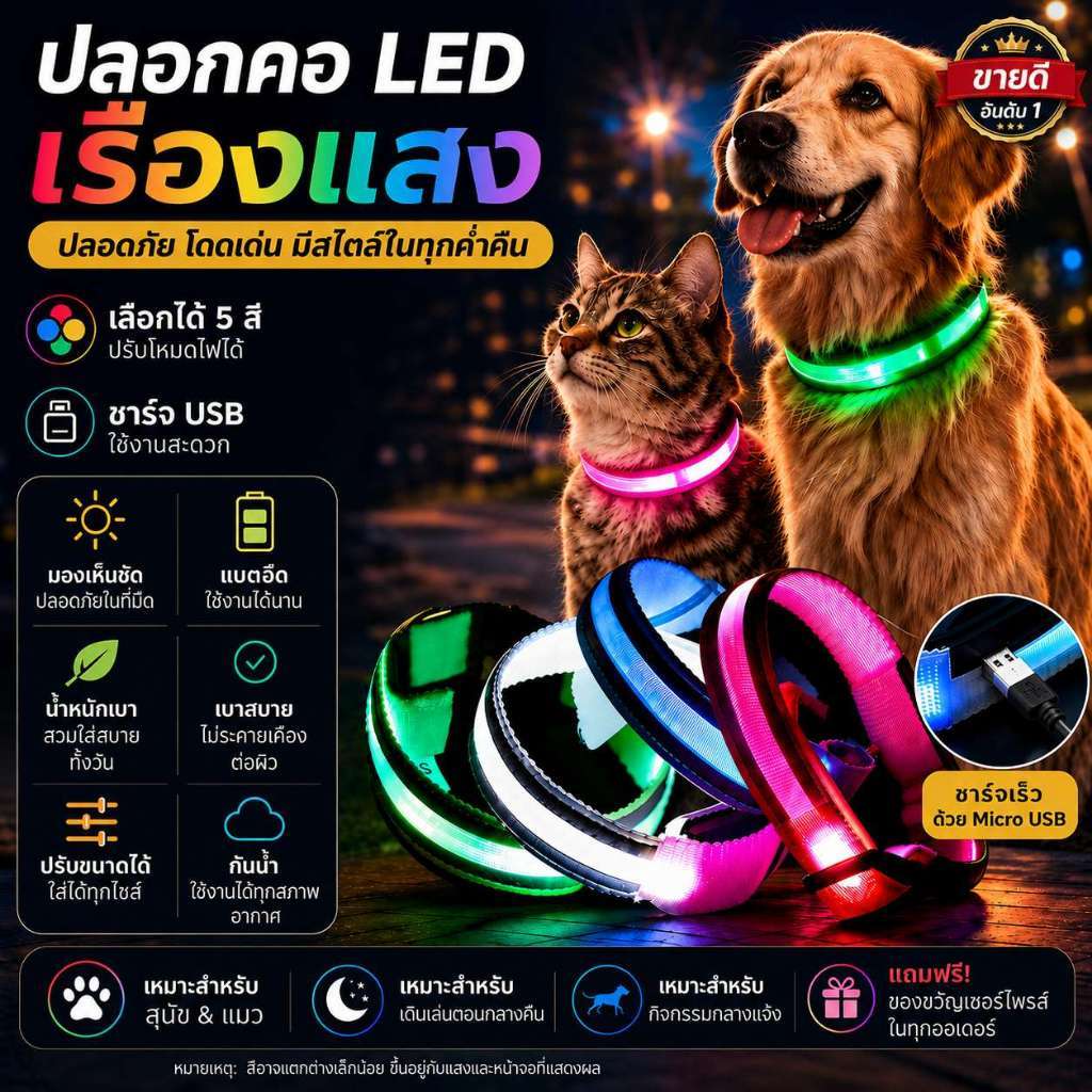 LED ปลอกคอสุนัขชาร์จ USB เรืองแสงปลอกคอสัตว์เลี้ยงสะท้อนแสง Night Safety Light Up Collar สําหรับสุนัขเดินกลางแจ้ง Anti Lost
