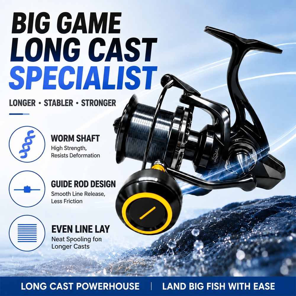 ล้อสปินเนอร์ Anchor Fish Wheel Spinning Wheel ล้อตกปลาโลหะเต็มรูปแบบ Bevel 8000-14000 Slow Spinning 
