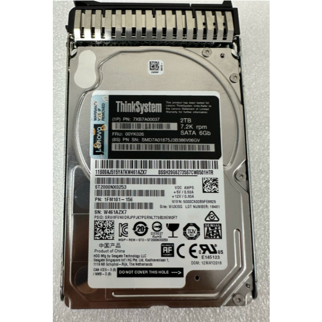 สําหรับ Lenovo 7XB7A00037 00YK026 2T 7.2K 2.5 SATA 6Gb 128M server hard drive
