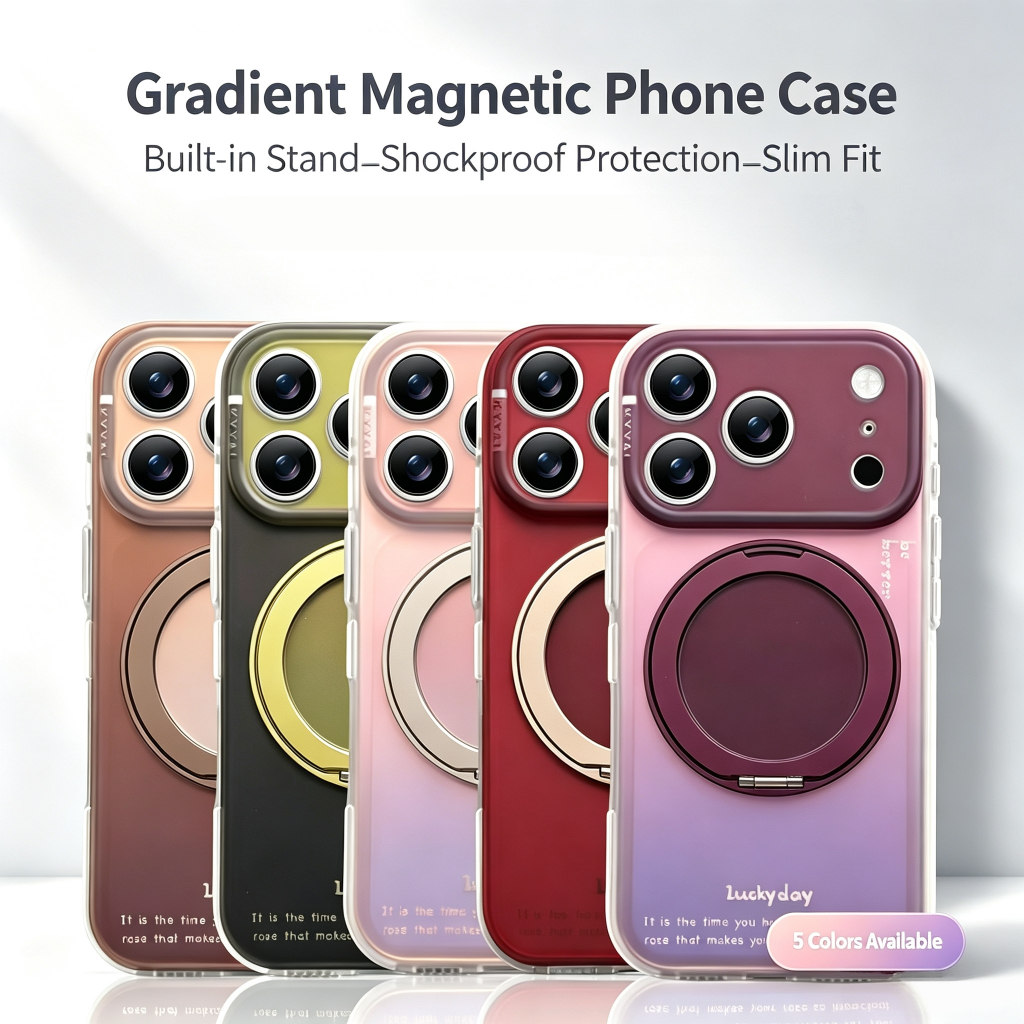 Laser IMD hard Case/วงเล็บหมุนได้/Cherry Red เข้ากันได้กับ iPhone 14 15 16 17 18 pro max Case