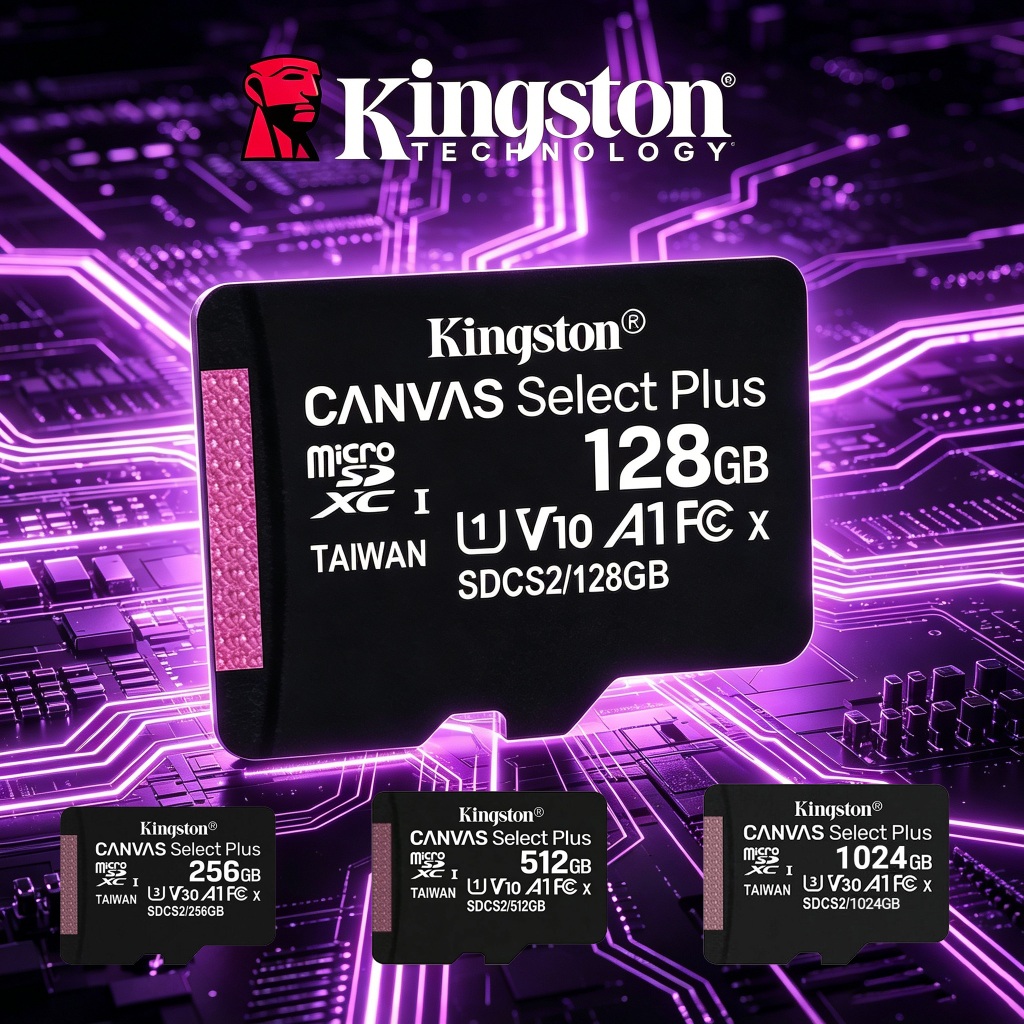 Kingston Canvas Select Plus micro SD Card Class10 128GB 256GB 512G 1TB การ์ดหน่วยความจําแฟลชสําหรับโ