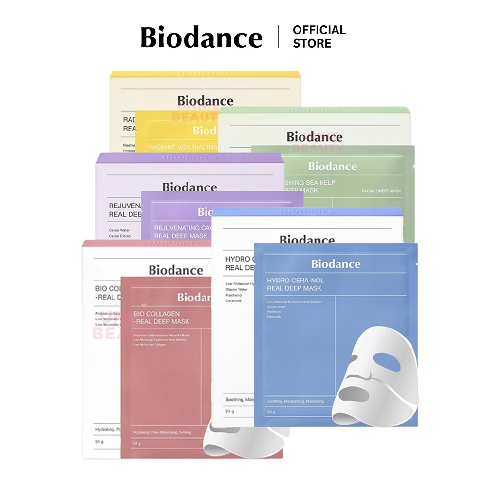 Biodance Mask 5 Box Set Selectable Real Deep Overnight Mask SET | มาส์กคอลลาเจน & Cera-nol & Vita & Sea Kelp & PDRN