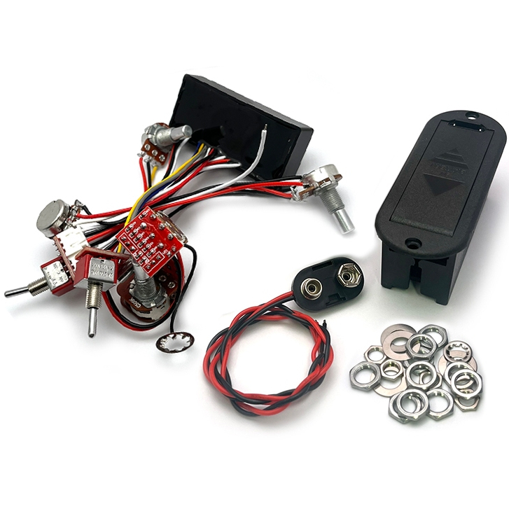วงจรกีตาร์เบส Pre-wired Active/ Passive Switchable EQ Bass Preamp Circuit 3 Band Circuit Bass Circuit