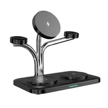 5 IN 1 15W Dual โทรศัพท์นาฬิกาแม่เหล็ก Wireless Charger Fast Charging สําหรับ iPhone 17 ~ 12 Samsung
