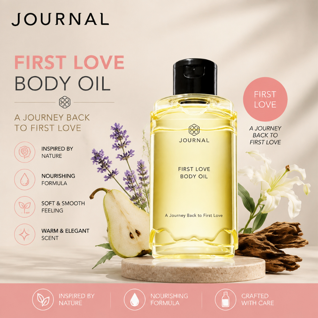 Tik Tok HotJournal First Love Body Oil 180ml Fragrance Body Oil เพื่อผิวหอมนุ่ม