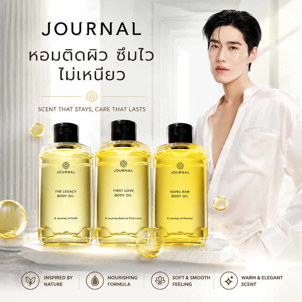 【Hot Sale】Journal Perfumed Body Oil 180ml | น้ํามันบํารุงผิวกายหอมบํารุงผิว มี 3 กลิ่น