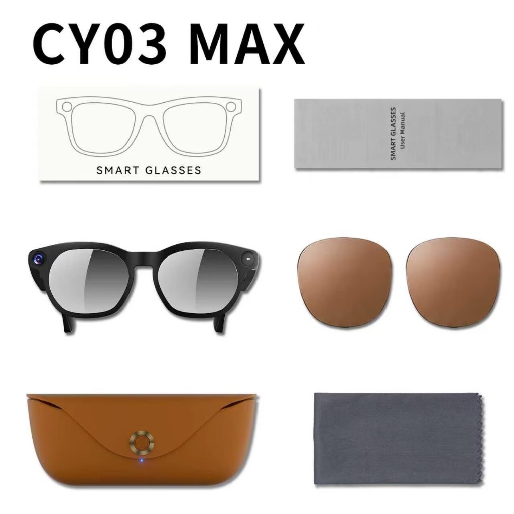 TOP 1 cy05 max 2026 Wi-Fi สมาร์ท Al กล้องเลนส์แว่นตาบลูทูธกันน้ํา Anti Blue-Light แว่นตากันแดดเพลง V