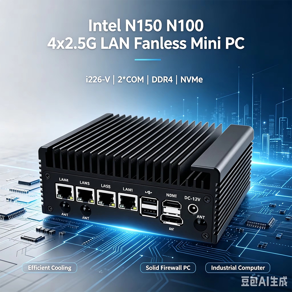 เครื่องใช้ไฟฟ้า Firewall Mini PC 12th Gen Intel N100 N150 2.5G Soft Router 4x i226-V LAN DDR4 HDMI 2