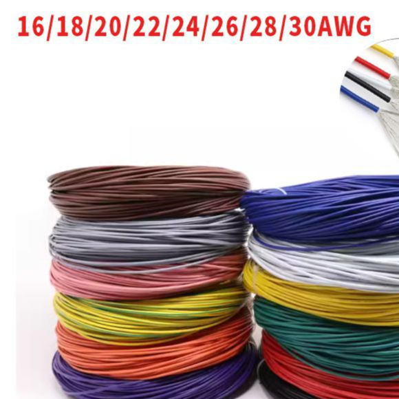 15Meters 1007 ลวดอิเล็กทรอนิกส์ PVC 1007 สาย 16Awg 18Awg 20Awg 22Awg 24Awg 26Awg 28Awg 30Awg PVC สาย