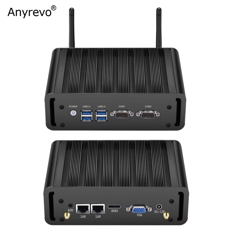 Fanless Mini PC Intel Core 4th Gen I3-4005U/i5-4200U/i7-4500U 2*COM 4*USB ระบบปฏิบัติการ Windows 10 