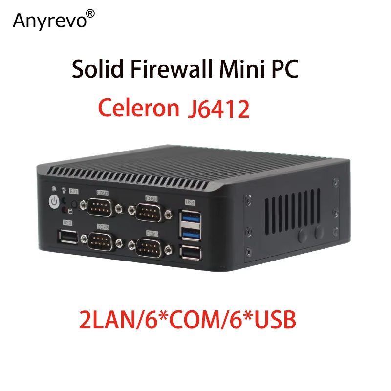 Fanless Intel NUC 12th Gen Intel Pentium J6412 J6426 Quad Core Mini PC พร้อม Dual LAN 2 HDMI DP VGA 