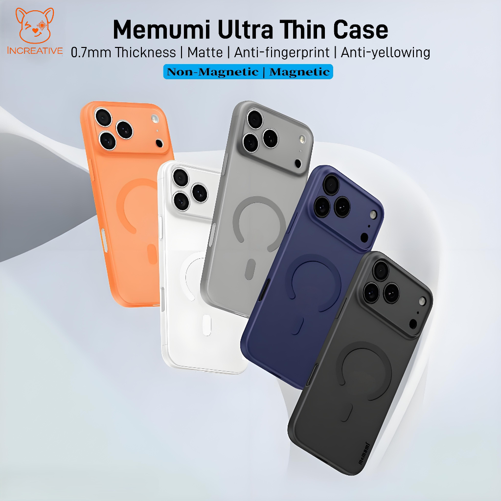 Memumi เคสแม่เหล็กเคลือบด้านบางเฉียบสําหรับ iPhone 17 Pro Max/Air - ปลอกจับง่ายน้ําหนักเบาป้องกันลายนิ้วมือที่อ่อนนุ่มเล็กน้อย