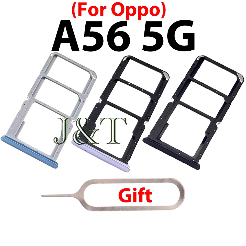 สําหรับ OPPO A56 5G ซิมการ์ดถาดซิมการ์ดผู้ถือผู้ถือบัตร Reader SD Slot อะแดปเตอร์ฟรี Pin เปลี่ยน Par
