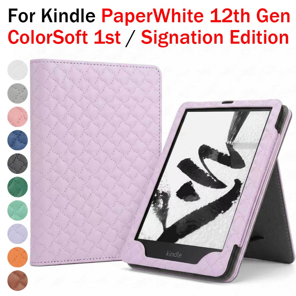 สําหรับ Kindle PaperWhite 12th Gen / ColorSoft 1st / Signature Edition 7.0 Leather Flip Cover Stent 