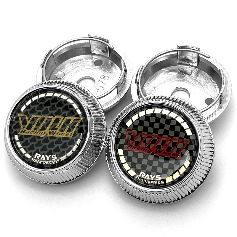 4PCS 64 มม.ด้านนอก 56 มม.ด้านใน Rays ฝาครอบล้อ RAYS Volk Racing Wheel Center Cap ล้อรถขอบฝาครอบ