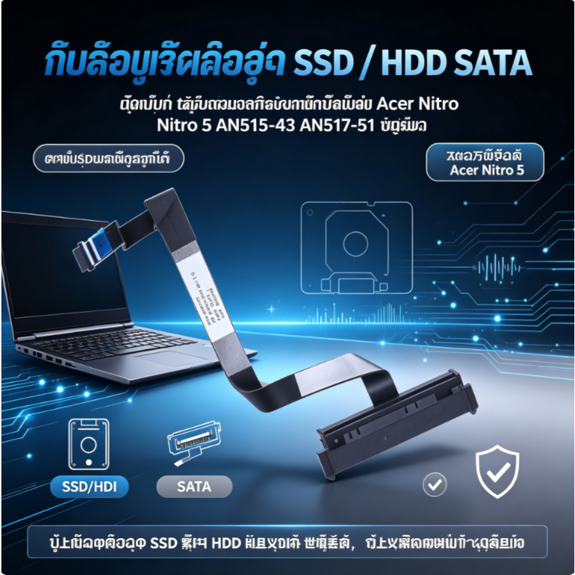 สายเชื่อมต่อ SSD / HDD SATA อะไหล่แท้ตรงรุ่นสำหรับ Acer Nitro 5 AN515-43 AN517-51 ทนทาน สัญญาณเสถียร