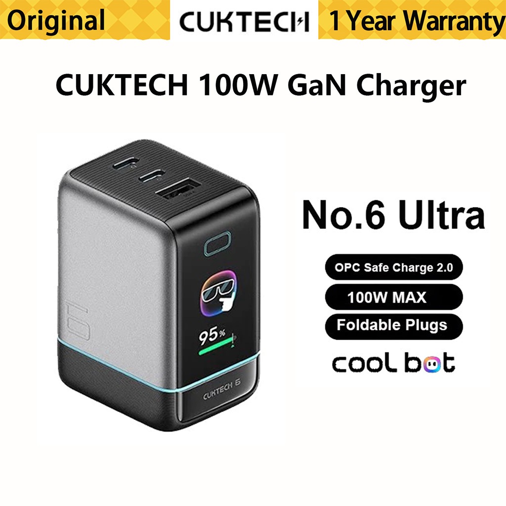 CUKTECH NO.6 Ultra 100W GaN Charger Screen Display PD Fast Charger