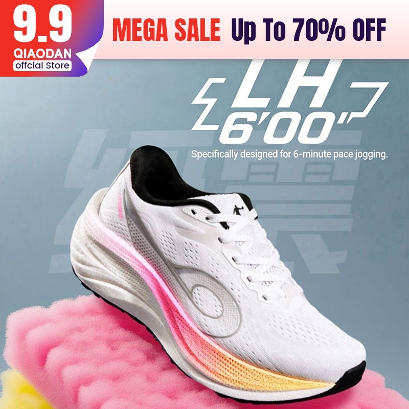 【WIDE FIT】Qiaodan LH600 รองเท้าวิ่งผู้หญิงพื้นหนากันกระแทกกว้างระบายอากาศจ๊อกกิ้ง QXB022253213