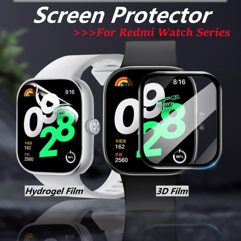 สําหรับ Redmi Watch 6 Active 6 Lite 3 5 Active Lite ป้องกันหน้าจอ 3D ฟิล์มโค้งคลุมทั้งหมดฟิล์มไฮโดรเจลนุ่มสําหรับ Redmi Watch 6 Active 6 5 3 Lite