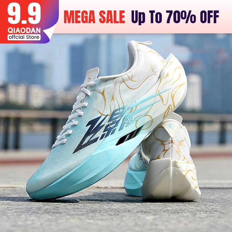 ใหม่ Qiaodan Feiying PB6.0 รองเท้าวิ่งผู้ชายแผ่นคาร์บอนแสง Bounce Stable Racing QDB023261299