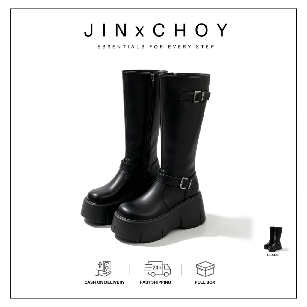 JINxCHOY 2025 สไตล์ใหม่ Ultra-High ฤดูหนาว Flat-Soled รองเท้ารองเท้าส้นสูงแฟชั่น All-Match สวมใส่ด้านนอกโรงงานขายส่งราคา