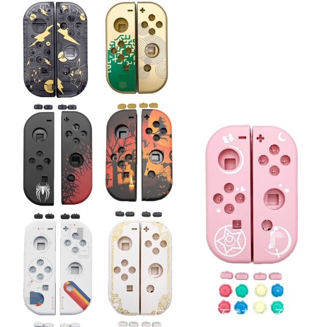 เปลี่ยนที่อยู่อาศัยเชลล์ Faceplate กรณีฝาครอบด้านนอกซ่อมเชลล์อะไหล่ใช้งานร่วมกับ Nintendo Switch คอนโทรลเลอร์ JoyCon
