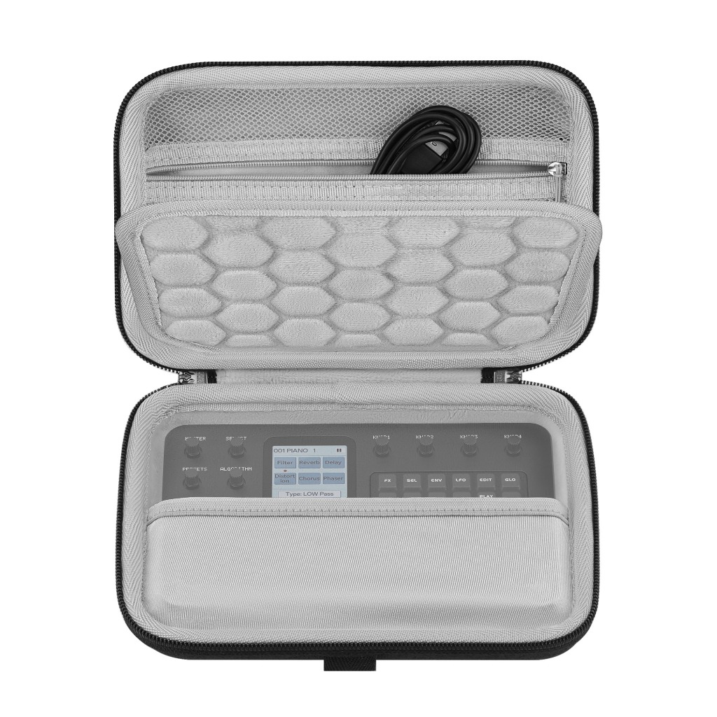 GEEKRIA Hard Case เข้ากันได้กับ M-VAVE FM-1/ FM001, Audio FM Synthesizer Carrying Bag (สีเทาเข้ม)