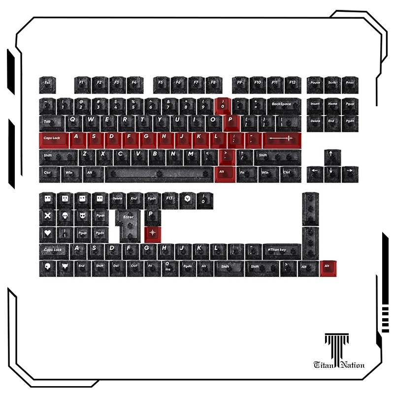 TITANNATION คีย์แคปฟลายคาร์บอน (Carbon Fiber Ice) วัสดุ PC โปร่งแสง