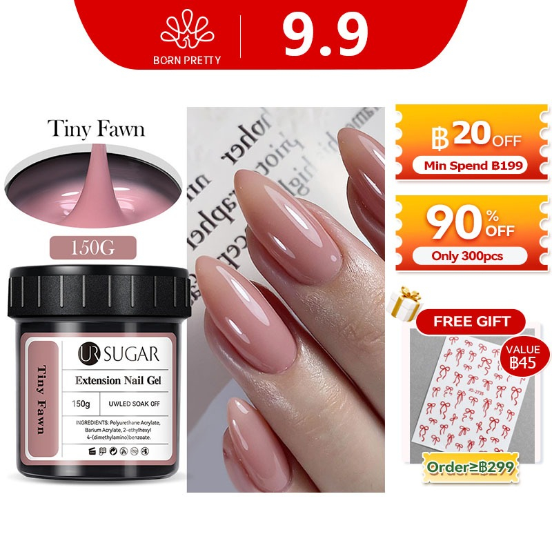 UR SUGAR 150g Nude Clear Extension เล็บเจลโปแลนด์นิ้วมือรูปแบบ Camouflage Hard Gel Extension เล็บอะคริลิคเล็บ
