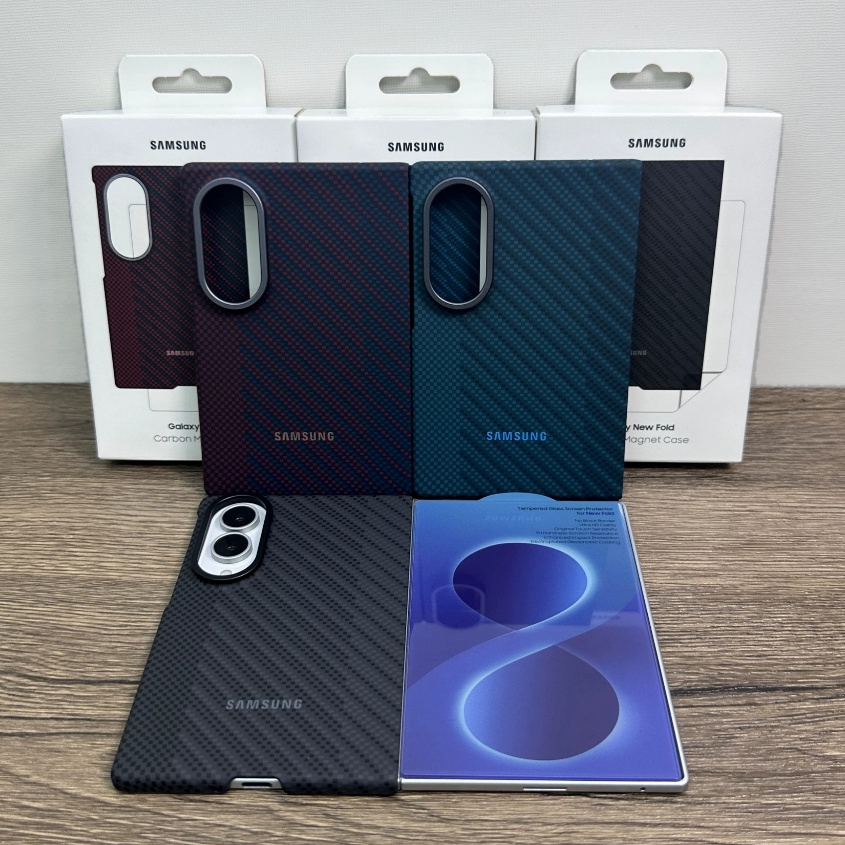 SAMSUNG แม่เหล็กคาร์บอนไฟเบอร์เนื้อพับเคสโทรศัพท์กันกระแทกฮาร์ดพีซีฝาครอบป้องกันเข้ากันได้สําหรับ ซัมซุง กาแลคซี Z ใหม่พับ8 พับ8พิเศษ ไร้สายชาร์จกลับเชลล์ พับ8กว้าง