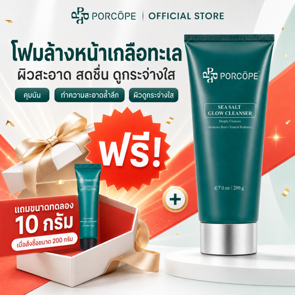 【PORCOPE】Facial Cleanser พร้อมตัวอย่างฟรี ทําความสะอาดล้ําลึก ควบคุมความมัน ไวท์เทนนิ่ง คลีนซิ่ง 200