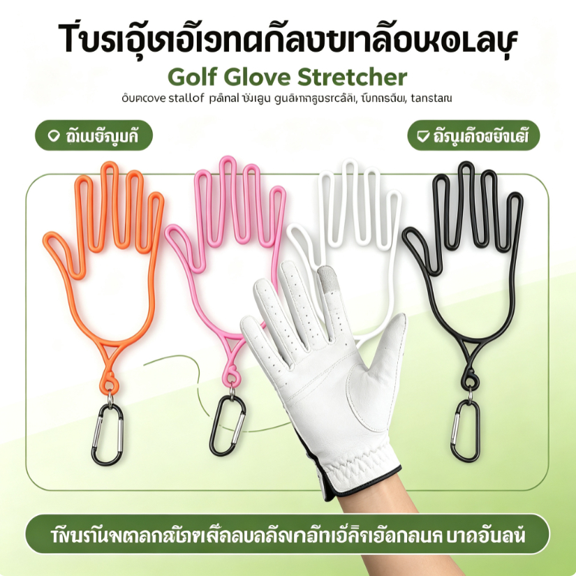 ที่หนีบและแขวนถุงมือกอล์ฟ (Golf Glove Stretcher) อุปกรณ์เสริมสำหรับนักกอล์ฟ ช่วยให้ถุงมือแห้งไว ไม่เสียทรง ทนทาน