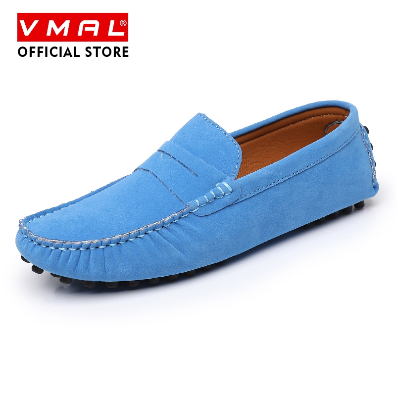 35-49 รองเท้าโลฟเฟอร์แบบสวมสําหรับผู้ชาย Penny Strap Soft Upper Studded Anti-Slip Pea‐Pod Outsole