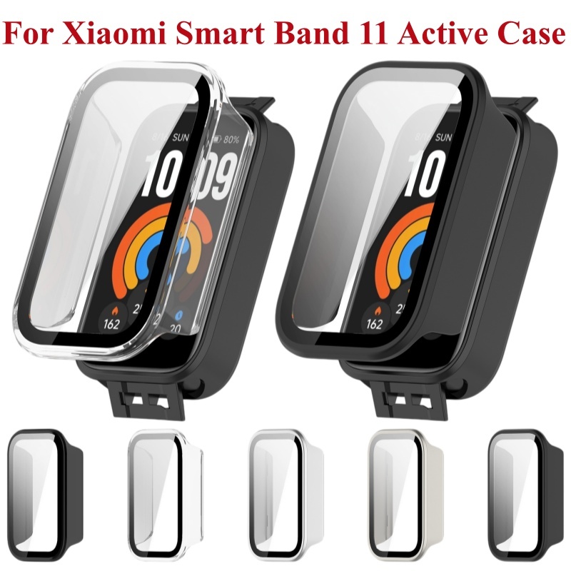 เคสป้องกันหน้าจอพร้อมกระจกนิรภัยสําหรับ Xiaomi Smart Band 11 Active Full Coverage ฟิล์มป้องกันสําหรั