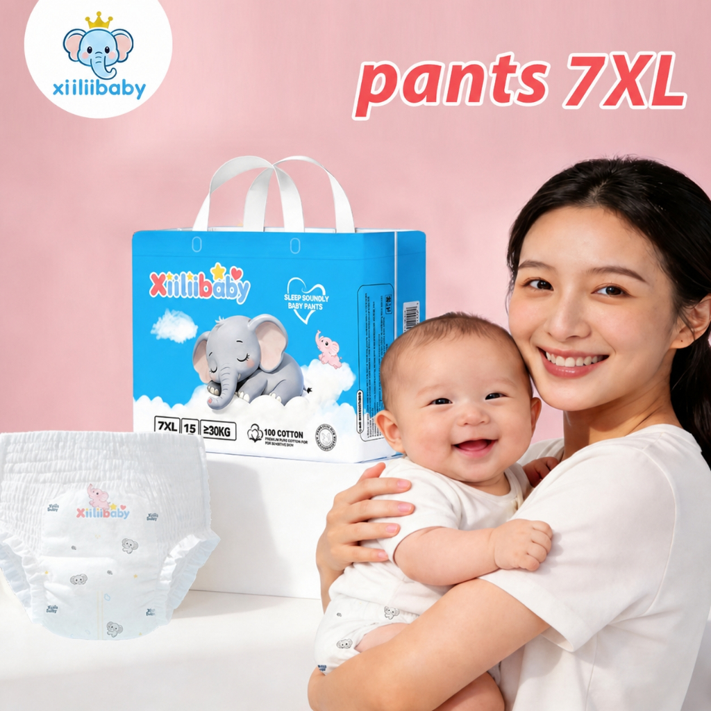 Xiiliibaby 7XL กางเกงผ้าอ้อมขนาดใหญ่ ยืดหยุ่นสูง นุ่มละเอียด ระบายอากาศดี เหมาะสำหรับเด็กตัวใหญ่