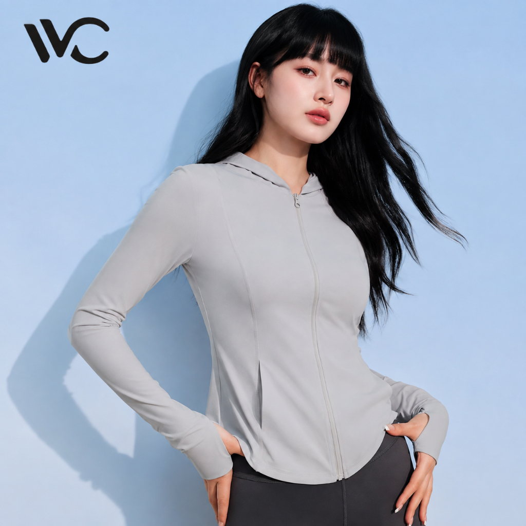 【พร้อมส่งภายในวันที่สั่ง】VVC เสื้อกันแดดผู้หญิงทรงเข้ารูป ช่วยเน้นช่วงเอว UPF200+ เนื้อผ้าเย็นสบาย เหมาะสำหรับใส่เล่นพิลาทิสและโยคะ — صورة 8